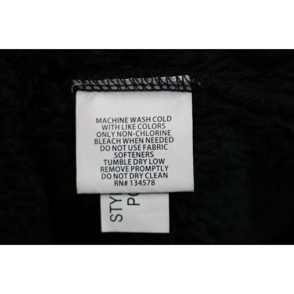 Vineyard Vines Black Plush Fleece Mock Neck Sweater-Size Small-Oversized - Picture 6 of 9